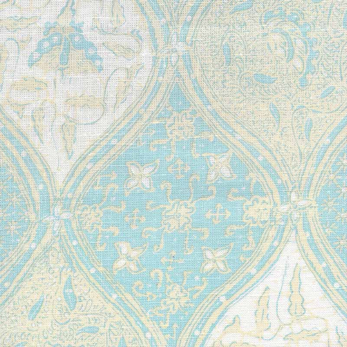 China Seas Balinese Batik New Blue Cream Fabric Sample 6630CU-01