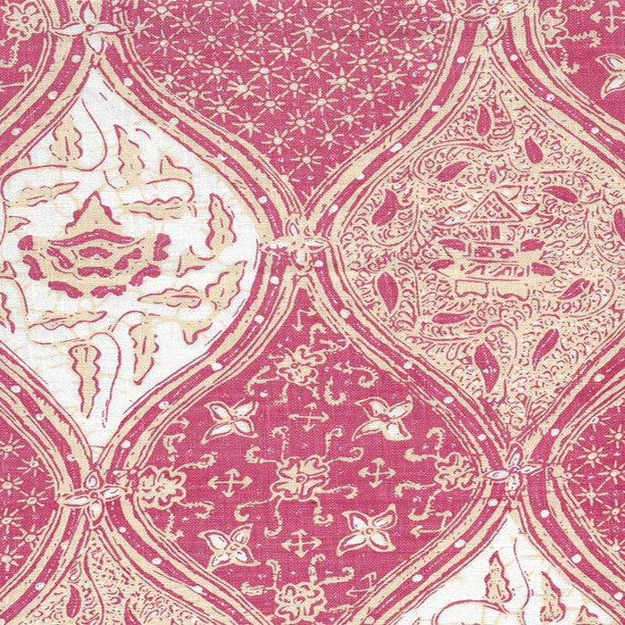 China Seas Balinese Batik Magenta Cream Fabric Sample 6630CU-05