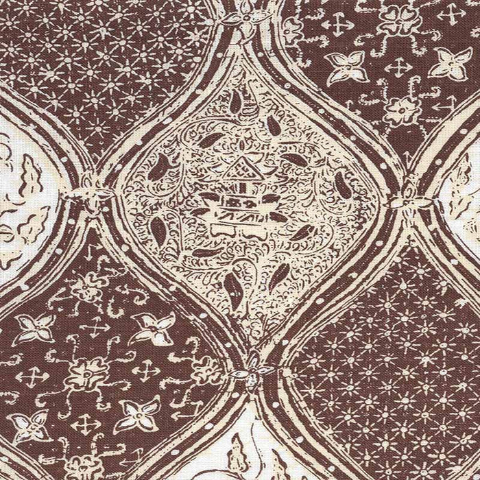 China Seas Balinese Batik Brown Cream Fabric Sample 6630CU-09