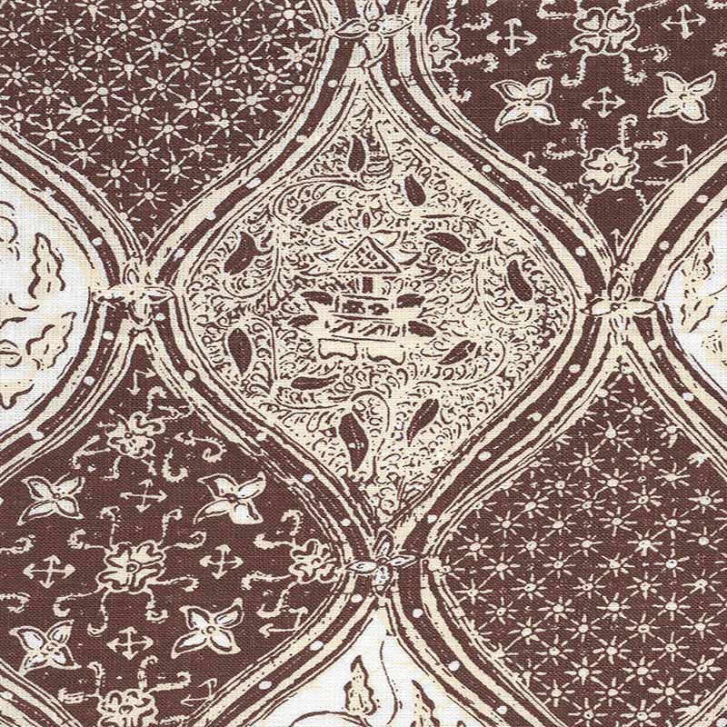 China Seas Balinese Batik Brown Cream Fabric 6630CU-09