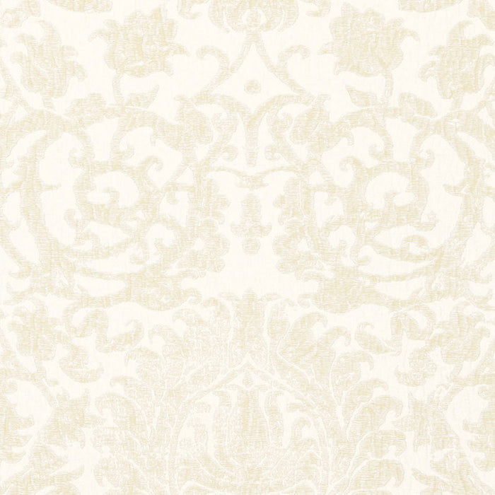 Schumacher Arezzo Linen Damask Champagne Fabric Sample 66362