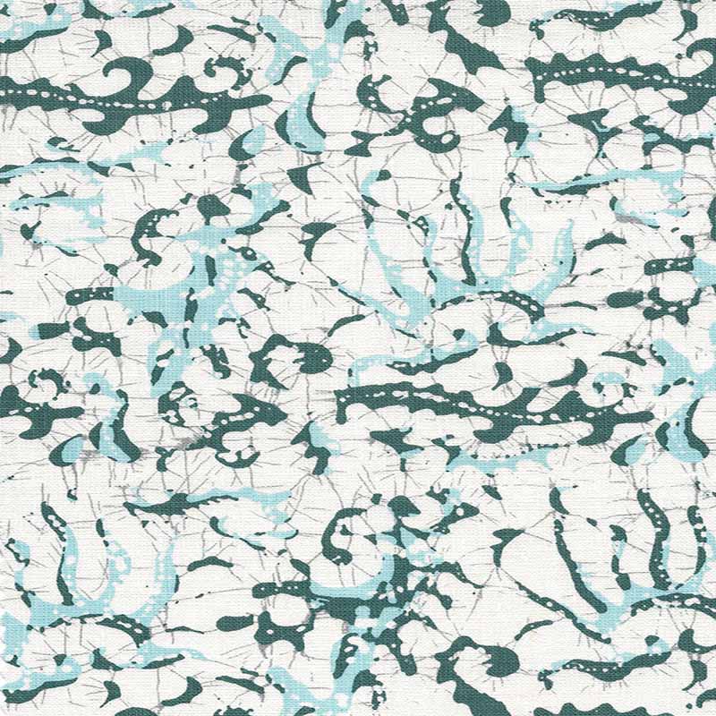 China Seas Hulai Batik French Green Sky Fabric 6640CU-01