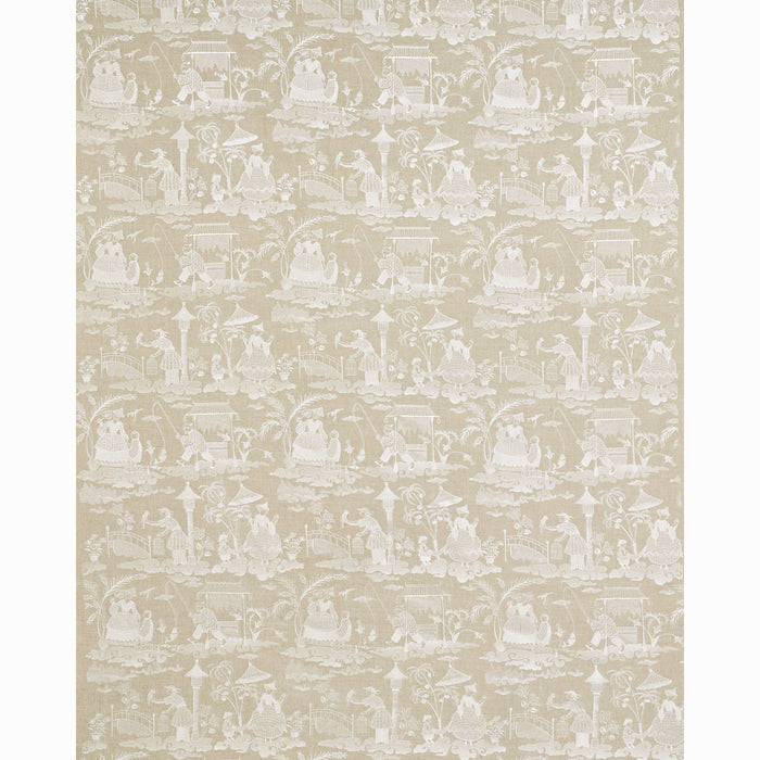 Schumacher Bassano Embroidered Toile Linen Fabric 66601