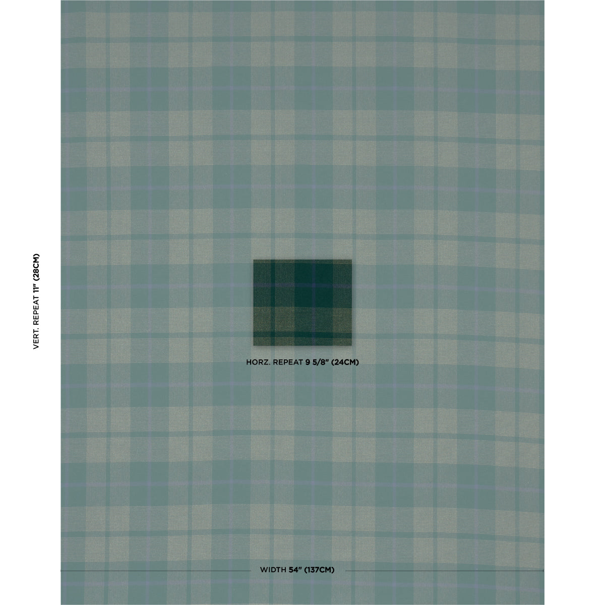 Schumacher Montana Wool Plaid Hunter Fabric Sample 66666