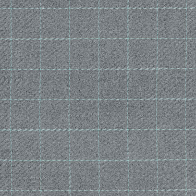 Schumacher Bancroft Wool Plaid Oxford Grey Fabric 66773