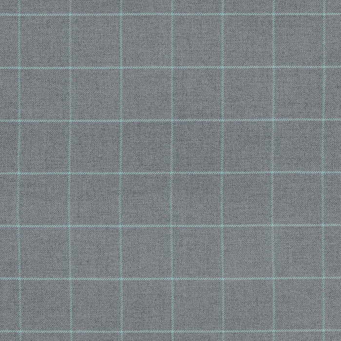 Schumacher Bancroft Wool Plaid Oxford Grey Fabric Sample 66773