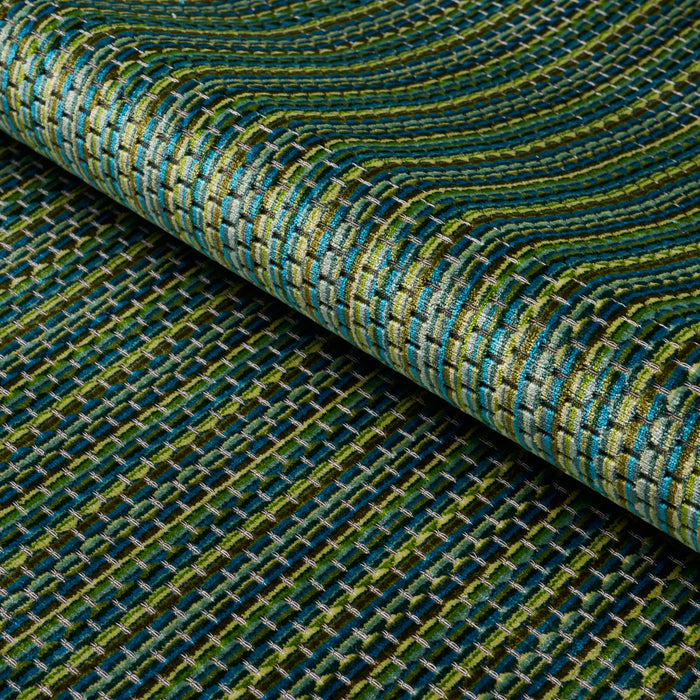 Schumacher Downtown Velvet Peacock Fabric 66917