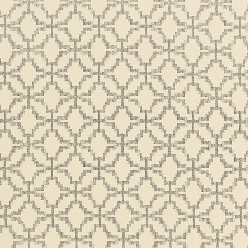 Schumacher Sarana Linen Embroidery Oatmeal Fabric 67011