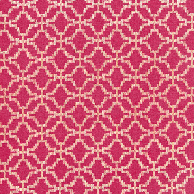 Schumacher Sarana Linen Embroidery Raspberry Fabric 67012