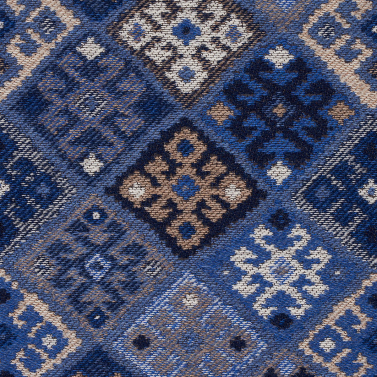 Schumacher Kilim Weave Blue Fabric 67143