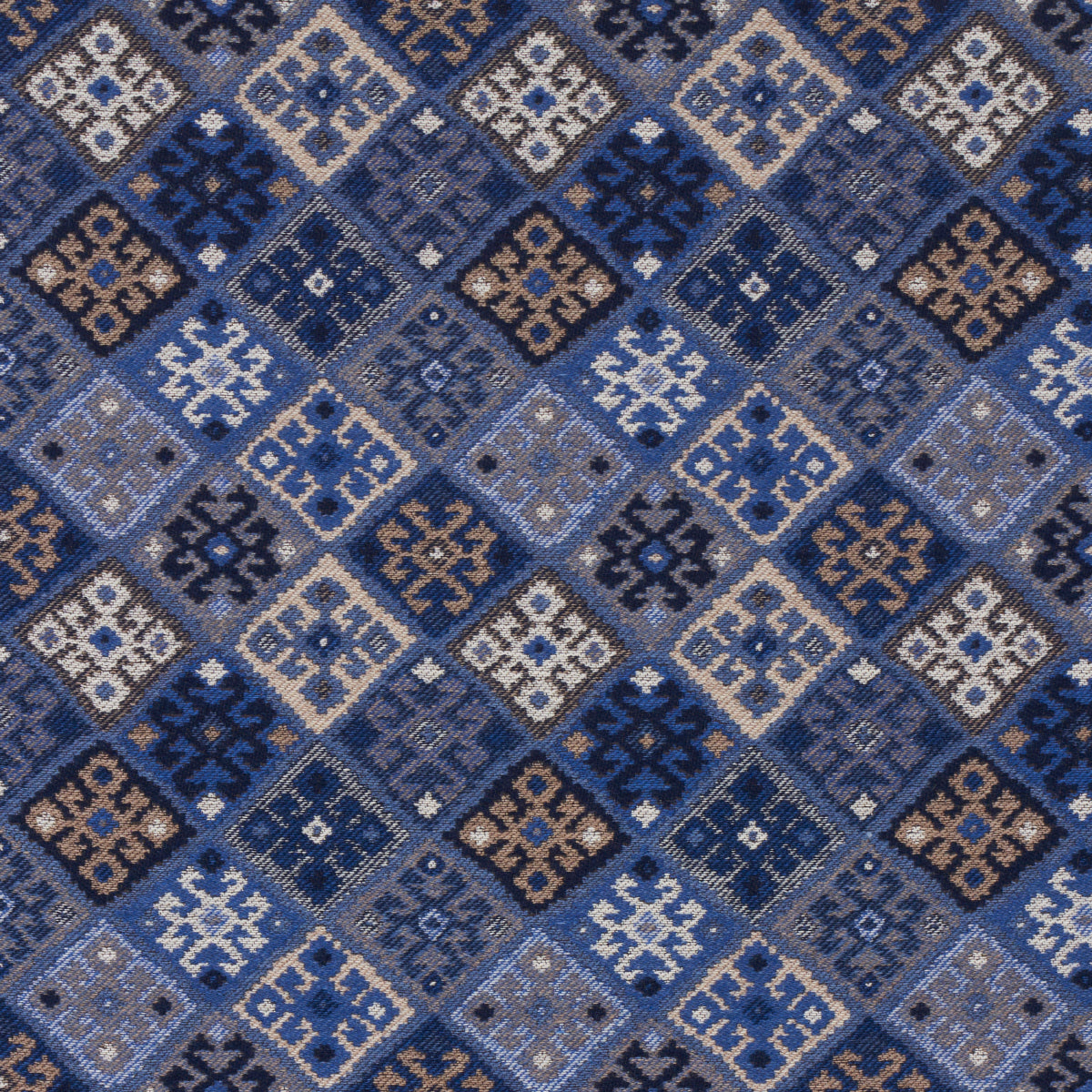 Schumacher Kilim Weave Blue Fabric 67143