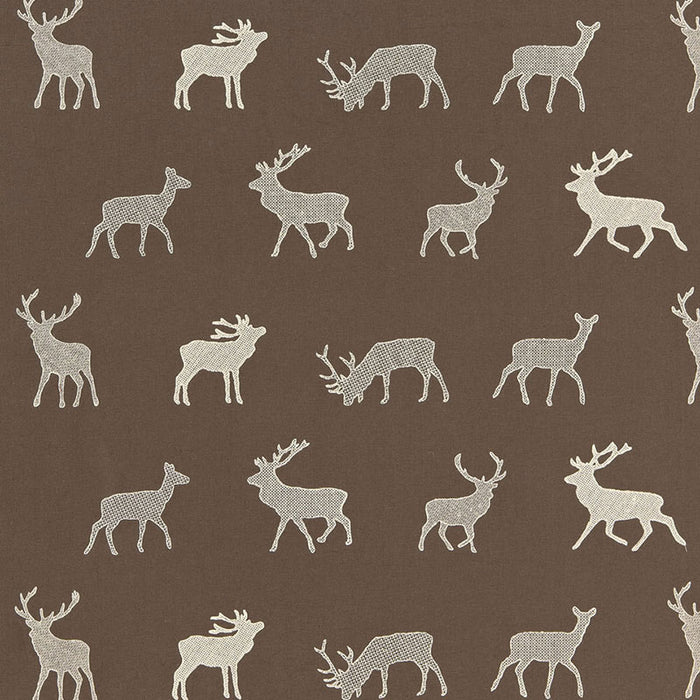 Schumacher Caribou Embroidery Java Fabric Sample 67161