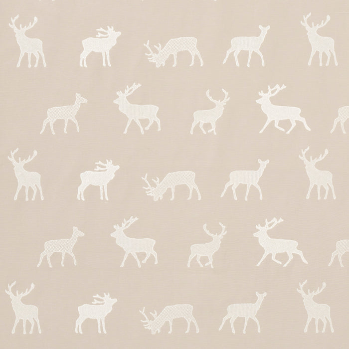 Schumacher Caribou Embroidery Parchment Fabric Sample 67163