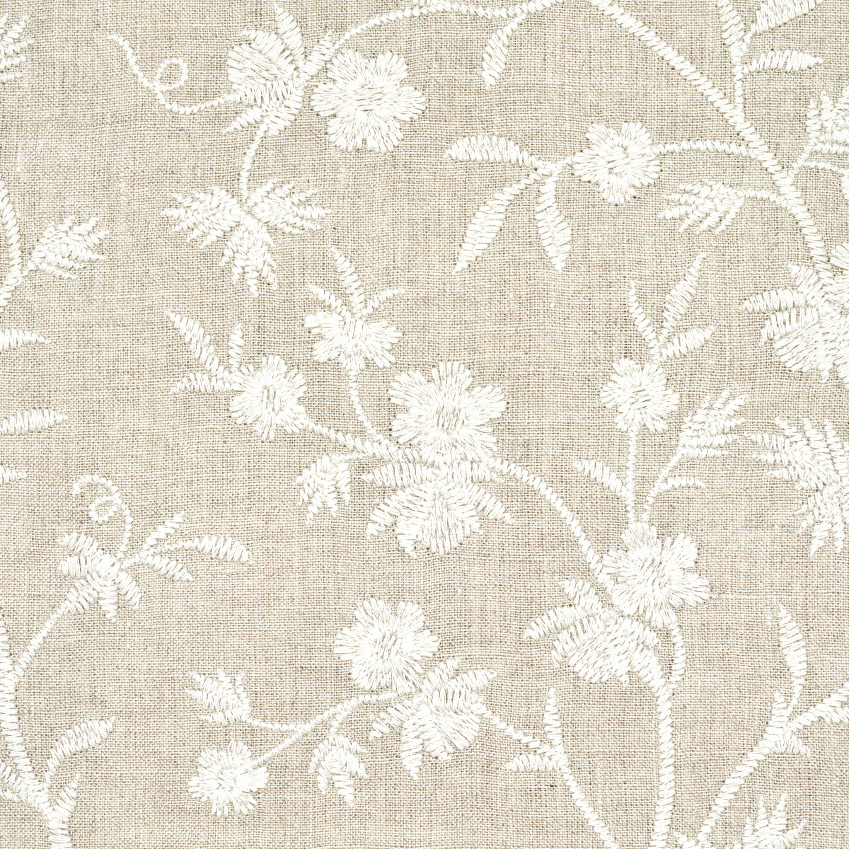 Schumacher Wildflower Embroidery Linen Fabric 67190