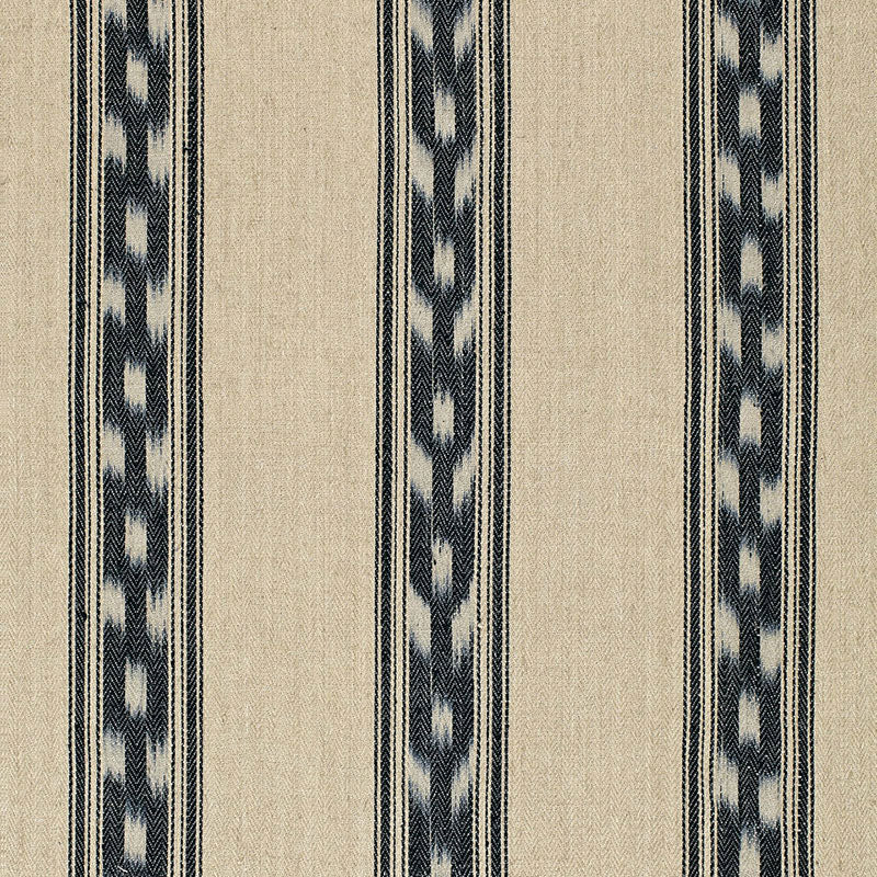 Schumacher Mojave Ikat Stripe Ebony Fabric 67510