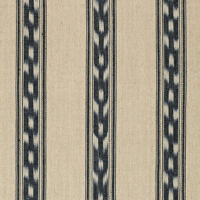 Schumacher Mojave Ikat Stripe Ebony Fabric Sample 67510