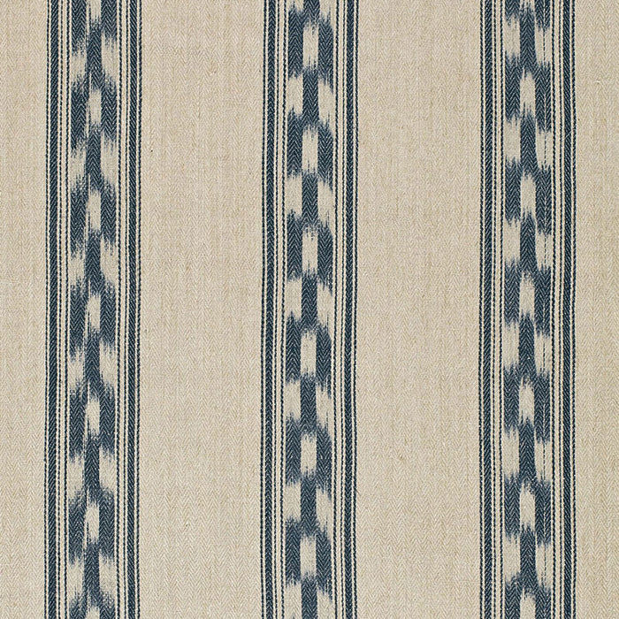 Schumacher Mojave Ikat Stripe Indigo Fabric 67511