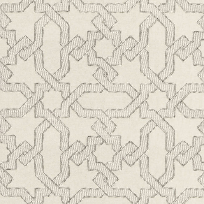 Schumacher Cordoba Embroidery Pearl Fabric Sample 67572