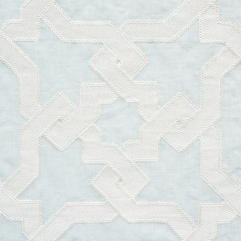 Schumacher Cordoba Embroidery Mist Fabric 67573