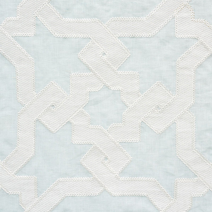 Schumacher Cordoba Embroidery Mist Fabric Sample 67573