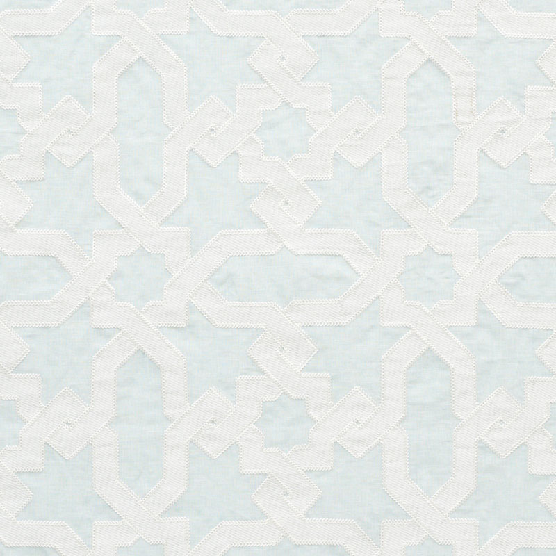 Schumacher Cordoba Embroidery Mist Fabric Sample 67573