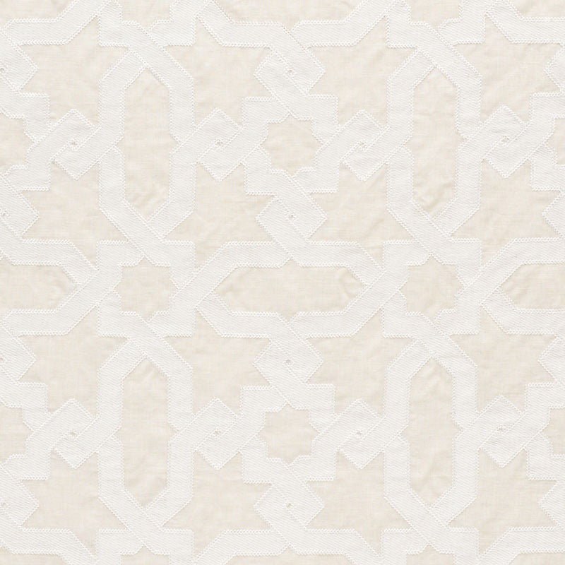 Schumacher Cordoba Embroidery Linen Fabric Sample 67574