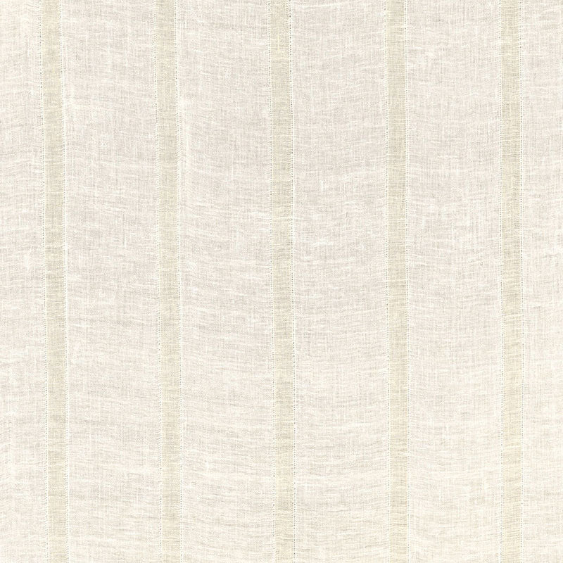 Schumacher Elba Linen Stripe Sheer Ivory / Oat Fabric 67610