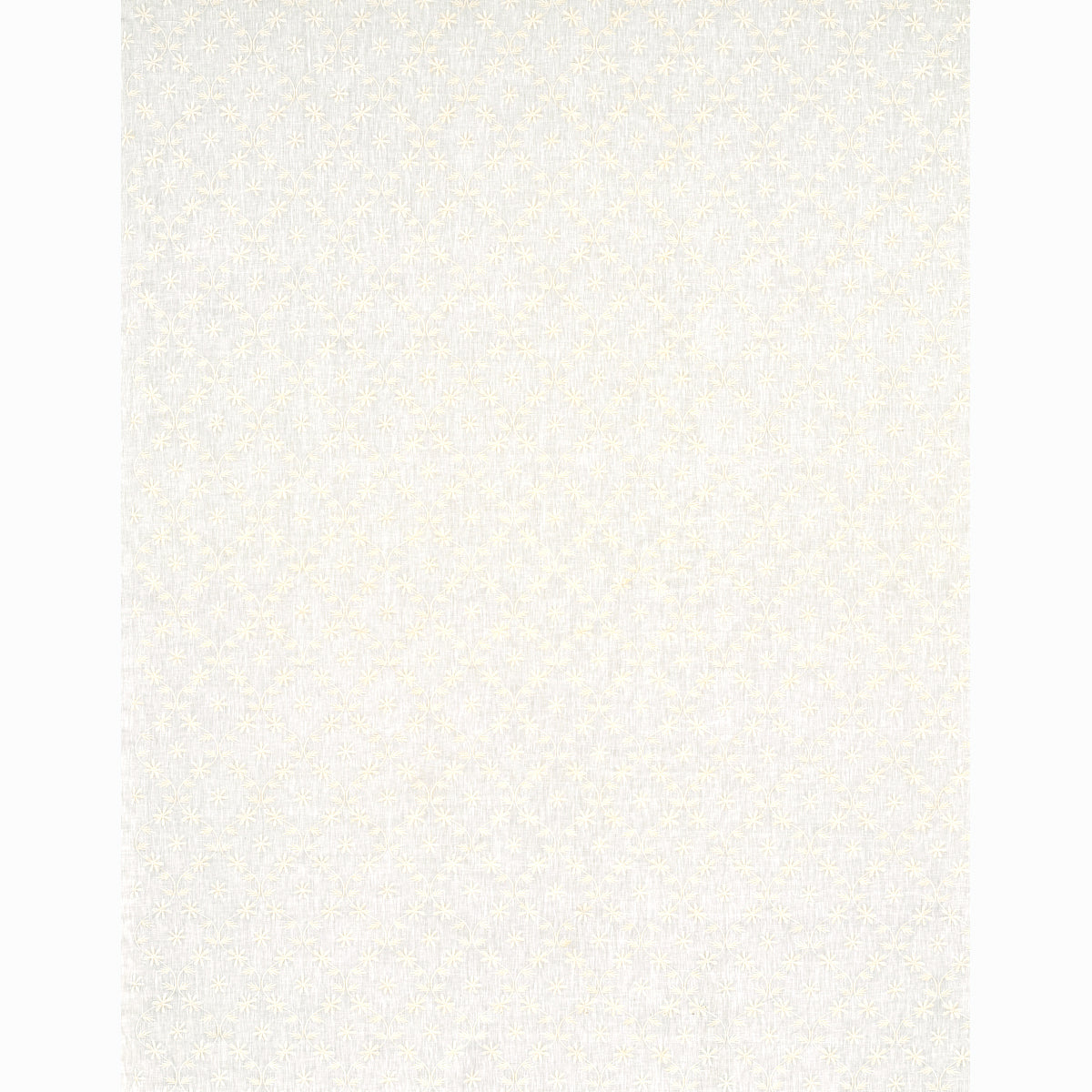 Schumacher Cellini Embroidered Sheer Ivory Fabric Sample 67620