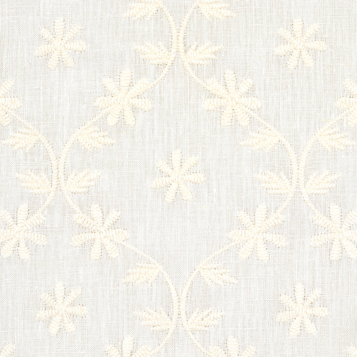 Schumacher Cellini Embroidered Sheer Ivory Fabric Sample 67620