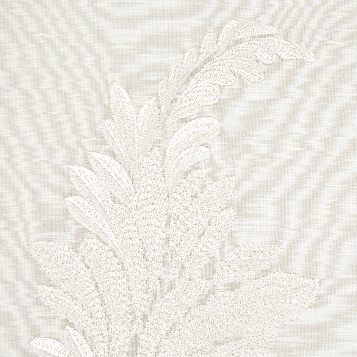 Schumacher Contessa Embroidered Sheer Ivory Fabric 67710