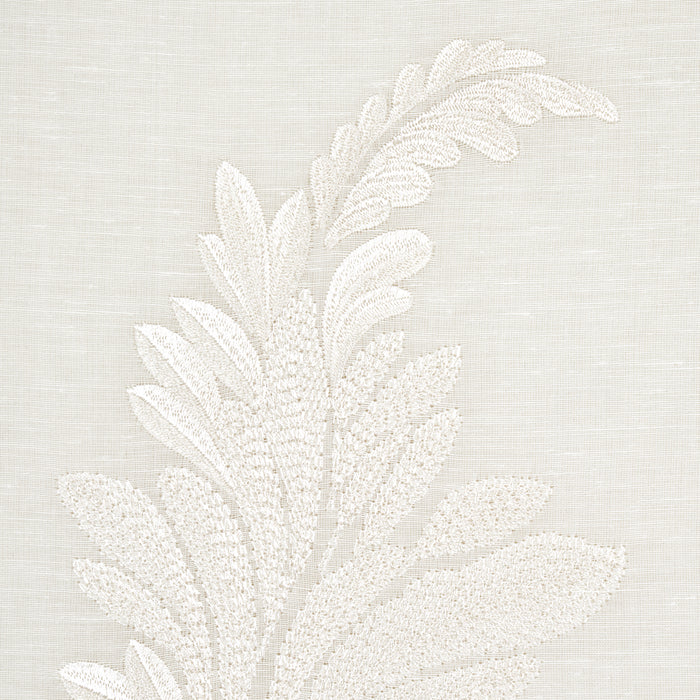 Schumacher Contessa Embroidered Sheer Ivory Fabric 67710