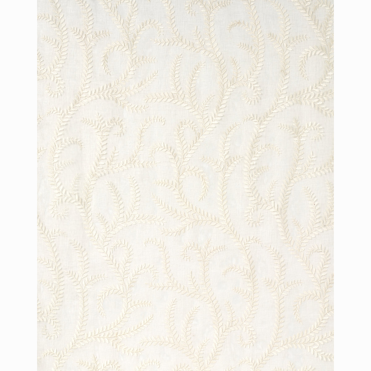 Schumacher Boboli Embroidered Sheer Ivory Fabric 67760