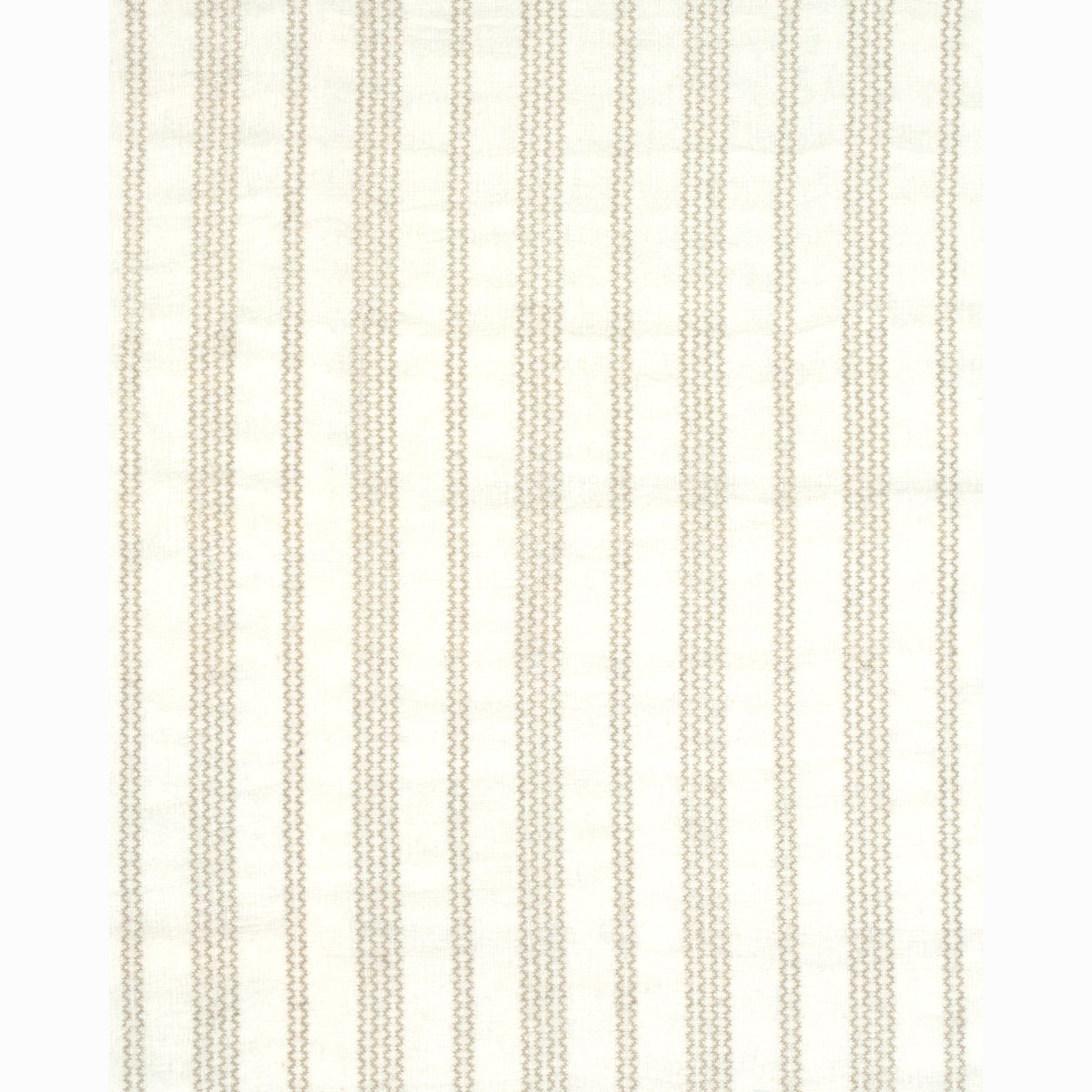 Schumacher Piero Stripe Embroidered Sheer Pearl Fabric 67880