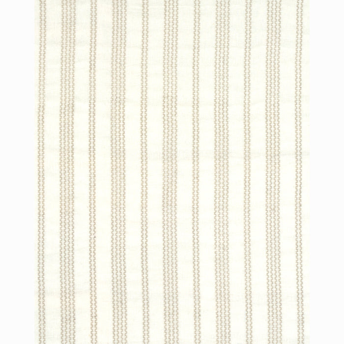 Schumacher Piero Stripe Embroidered Sheer Pearl Fabric 67880