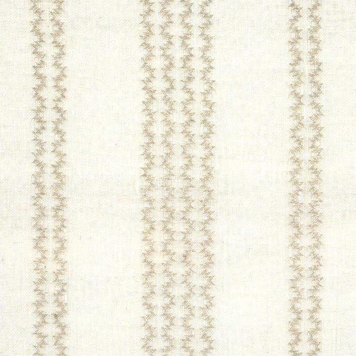 Schumacher Piero Stripe Embroidered Sheer Pearl Fabric 67880