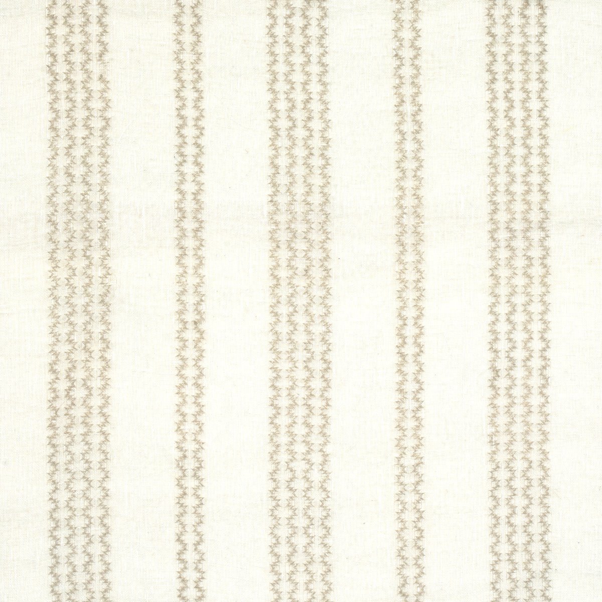 Schumacher Piero Stripe Embroidered Sheer Pearl Fabric 67880