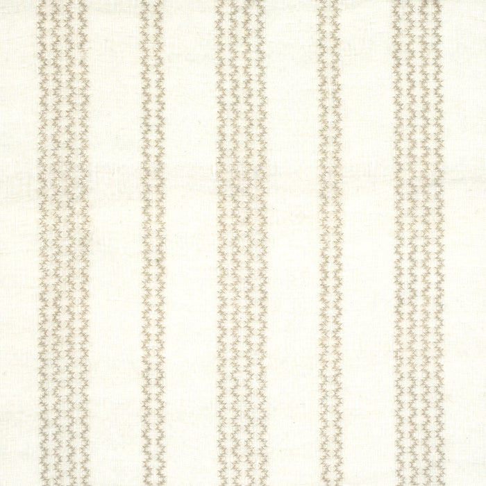 Schumacher Piero Stripe Embroidered Sheer Pearl Fabric 67880