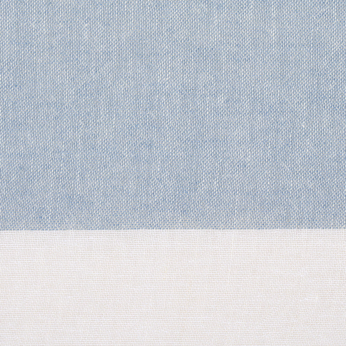 Schumacher Vista Linen Stripe Casement Sky And White Fabric Sample 67943