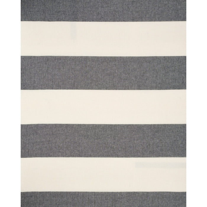 Schumacher Vista Linen Stripe Casement Carbon And White Fabric 67944