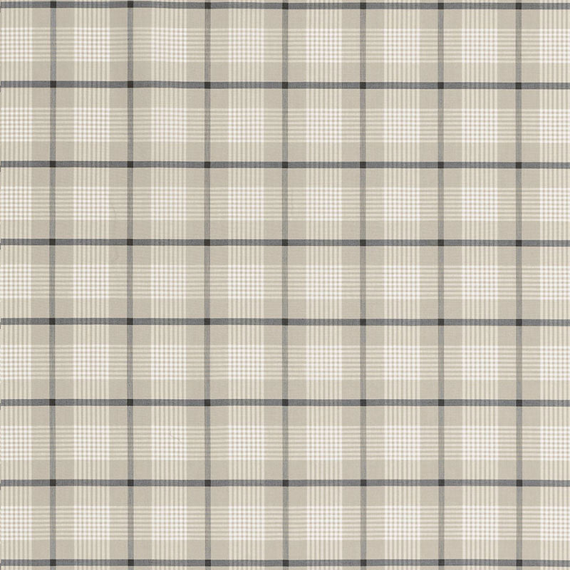 Schumacher St. Lucia Plaid Stone Fabric Sample 68022