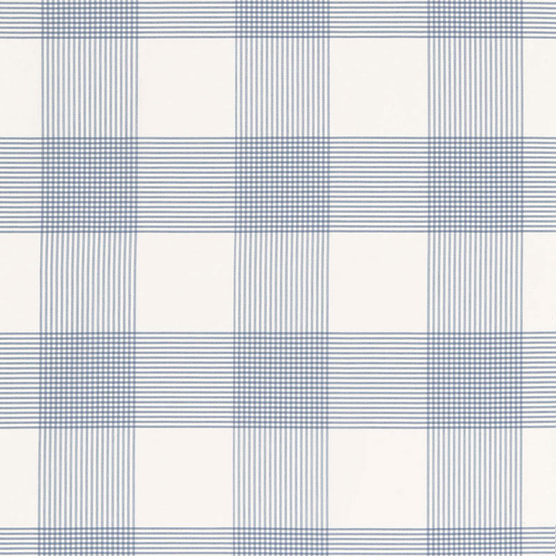 Schumacher Antigua Plaid Cornflower Fabric Sample 68034