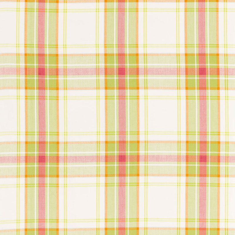 Schumacher St. Martin Plaid Lime Fabric Sample 68070