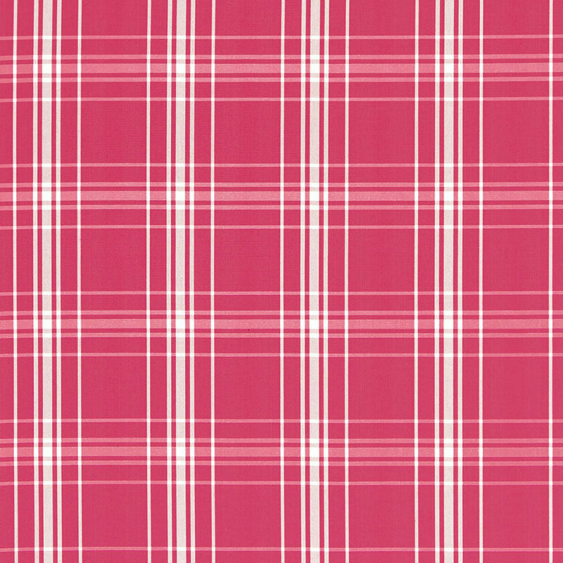 Schumacher Belize Plaid Azalea Fabric Sample 68092