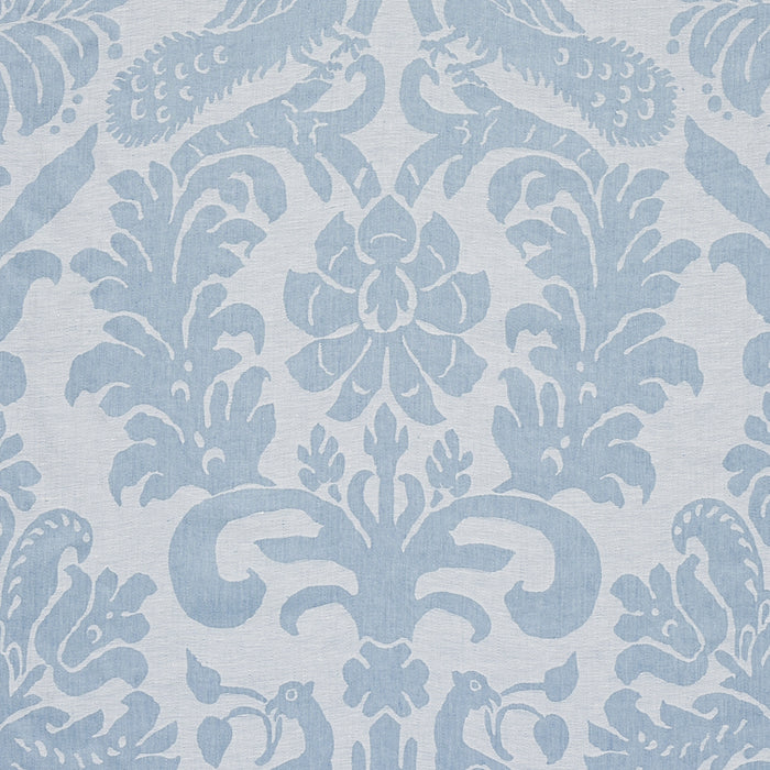 Schumacher Anna Damask Soft Blue Fabric 68437