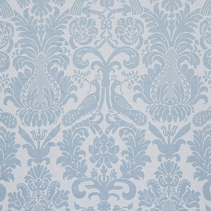 Schumacher Anna Damask Soft Blue Fabric 68437