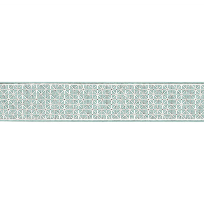 Schumacher Directoire Tape Teal Trim Sample 68641