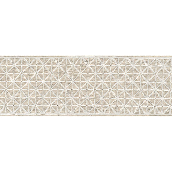 Schumacher Directoire Tape Ivory On Natural Trim Sample 68645