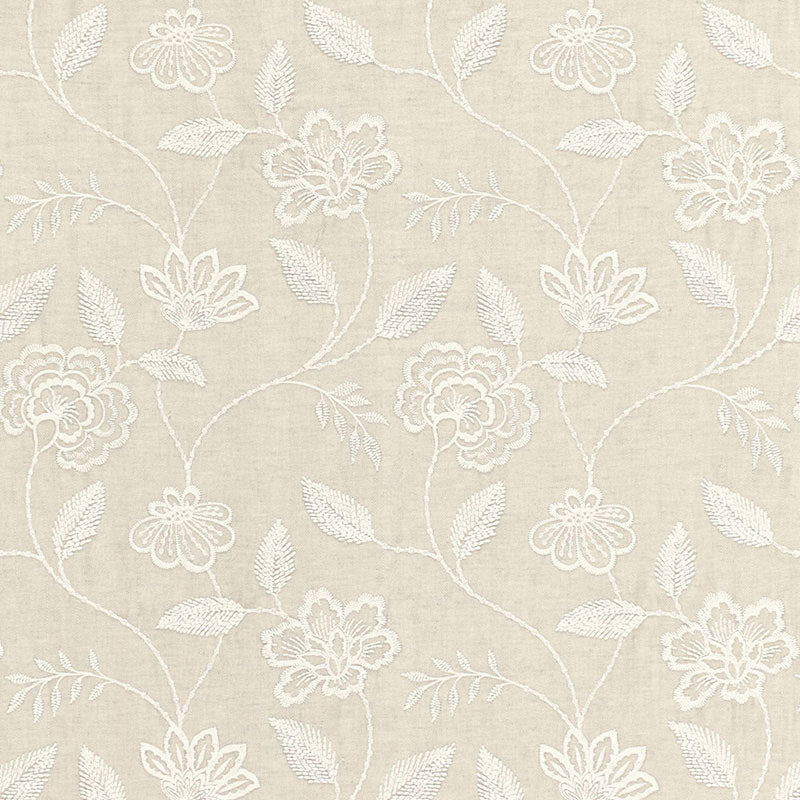 Schumacher Penelope Embroidery Linen Fabric Sample 68761