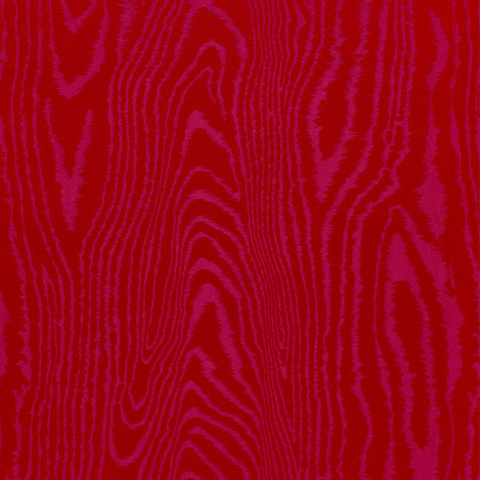 Schumacher Faux Bois Moire Weave Rouge Fabric 68833