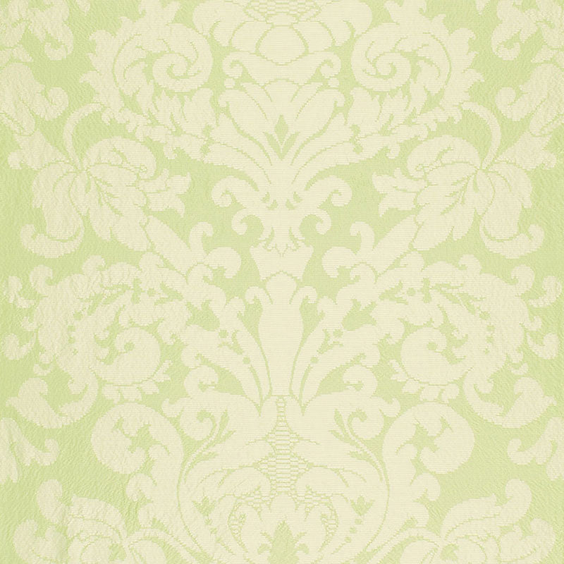 Schumacher Chateau Silk Damask Citron Fabric Sample 68883